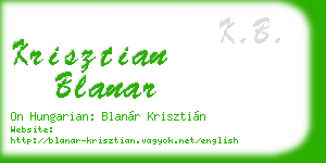 krisztian blanar business card